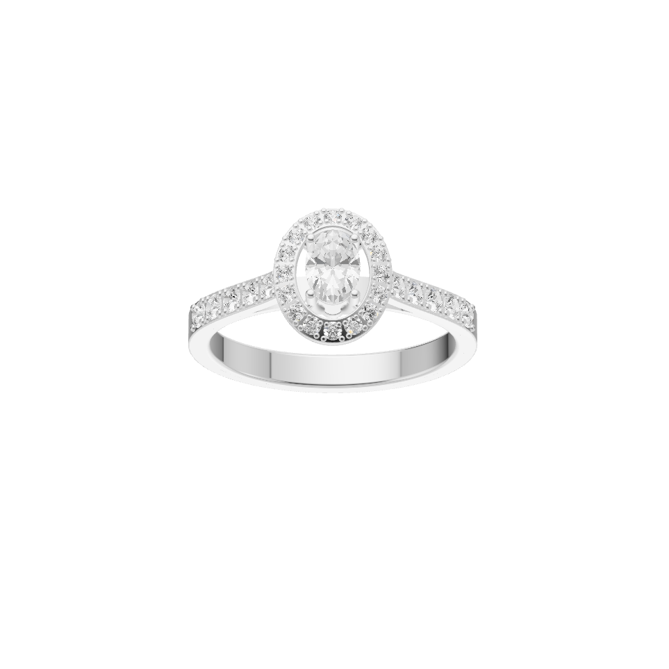 Loving Lab Diamond Silver Ring for Women (SRB-AG024)