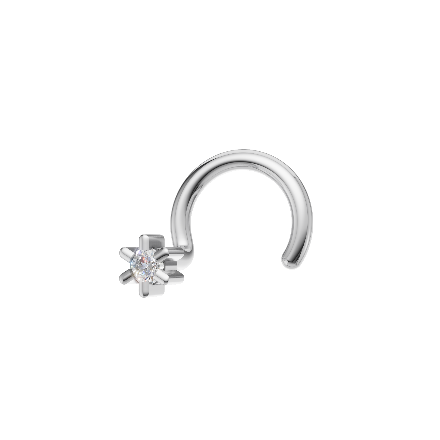 Glow Vine Silver Lab Grown Diamond Nosepin (SNW-AG003)