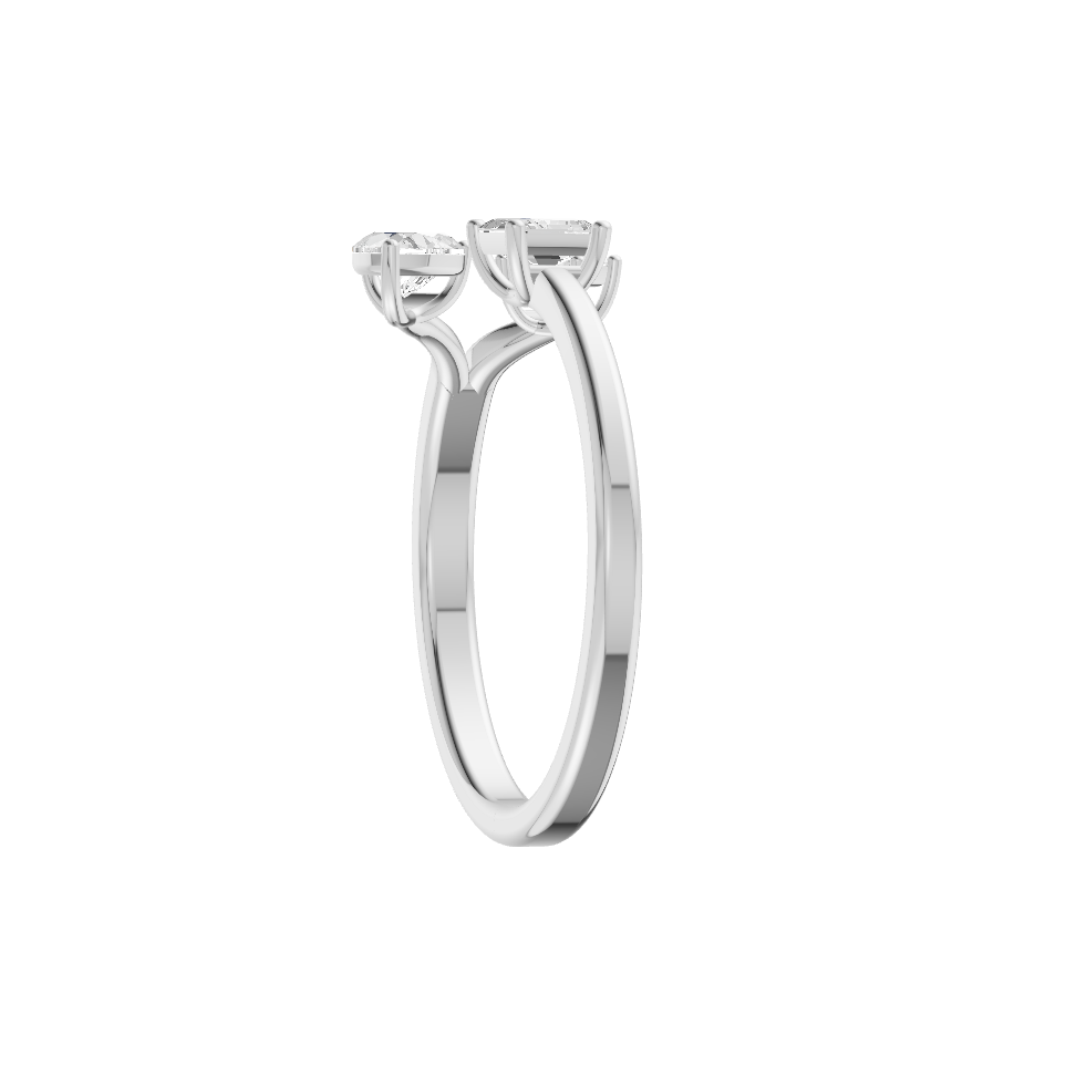 Gentle rise Lab Diamond Silver Ring for Women (SRB-AG049)