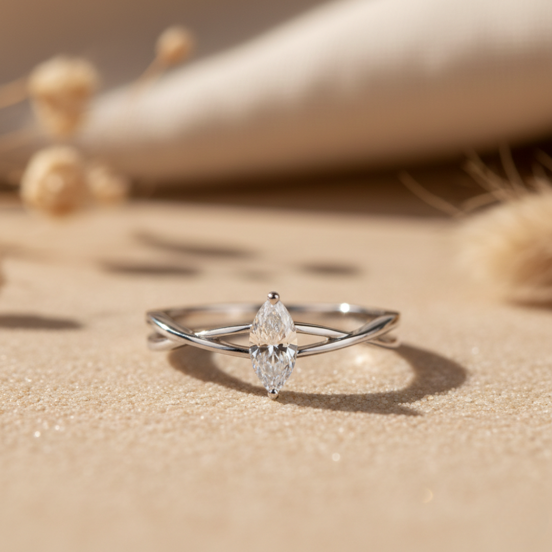 Antares Lab Diamond Silver Ring for Women ( SRB-AG012)