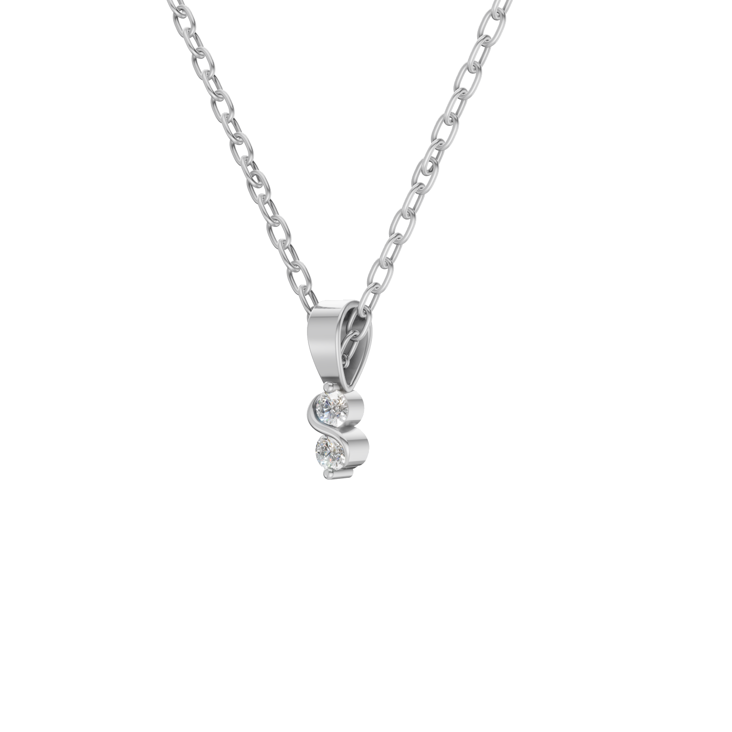 Modern Lab Diamond Silver Pendant for Women (SPN-AG001)