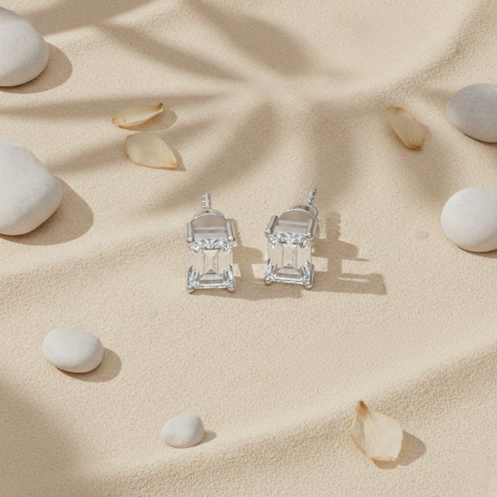 Haute Lab Diamond Silver Earring for Women (SES-AG007)