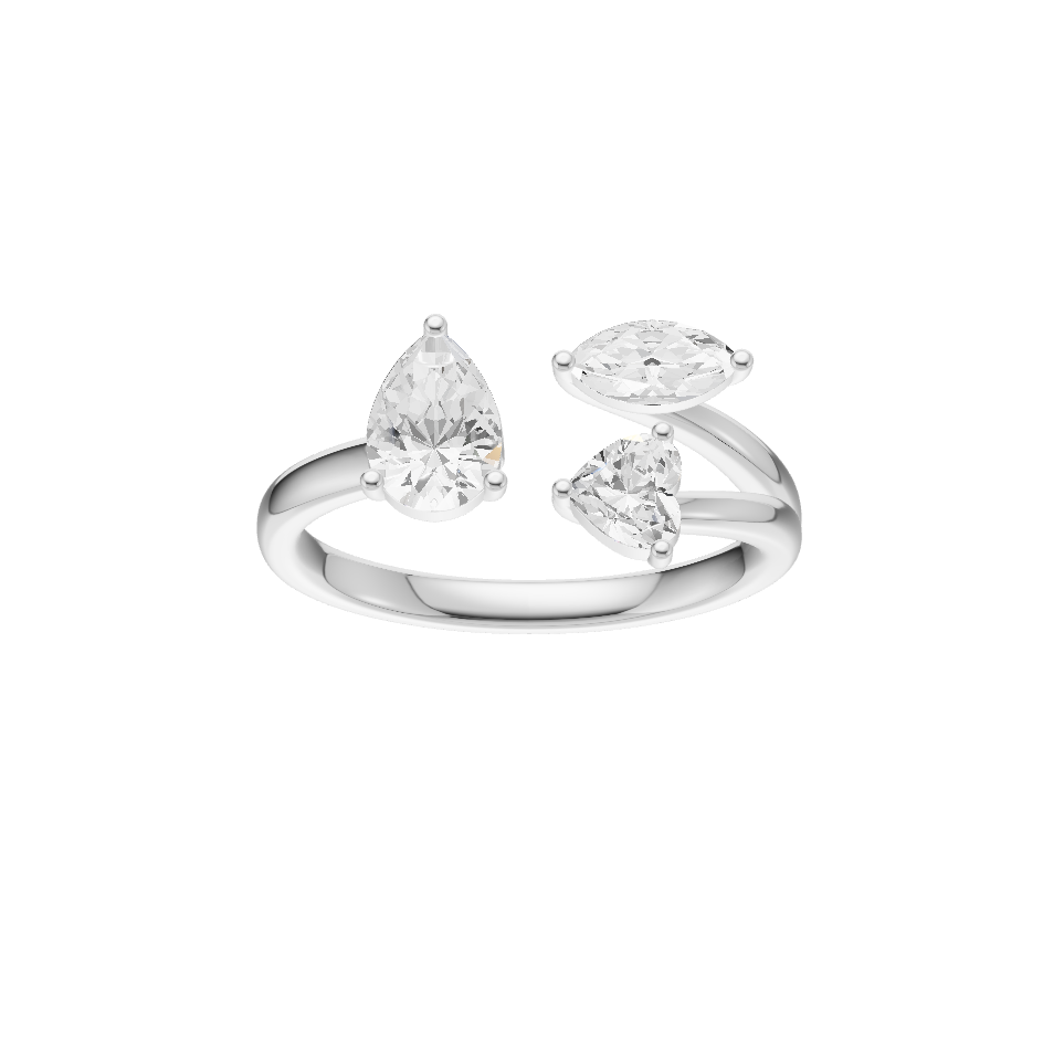 Cool Gleam Lab Diamond Silver Ring for Women (SRB-AG051)