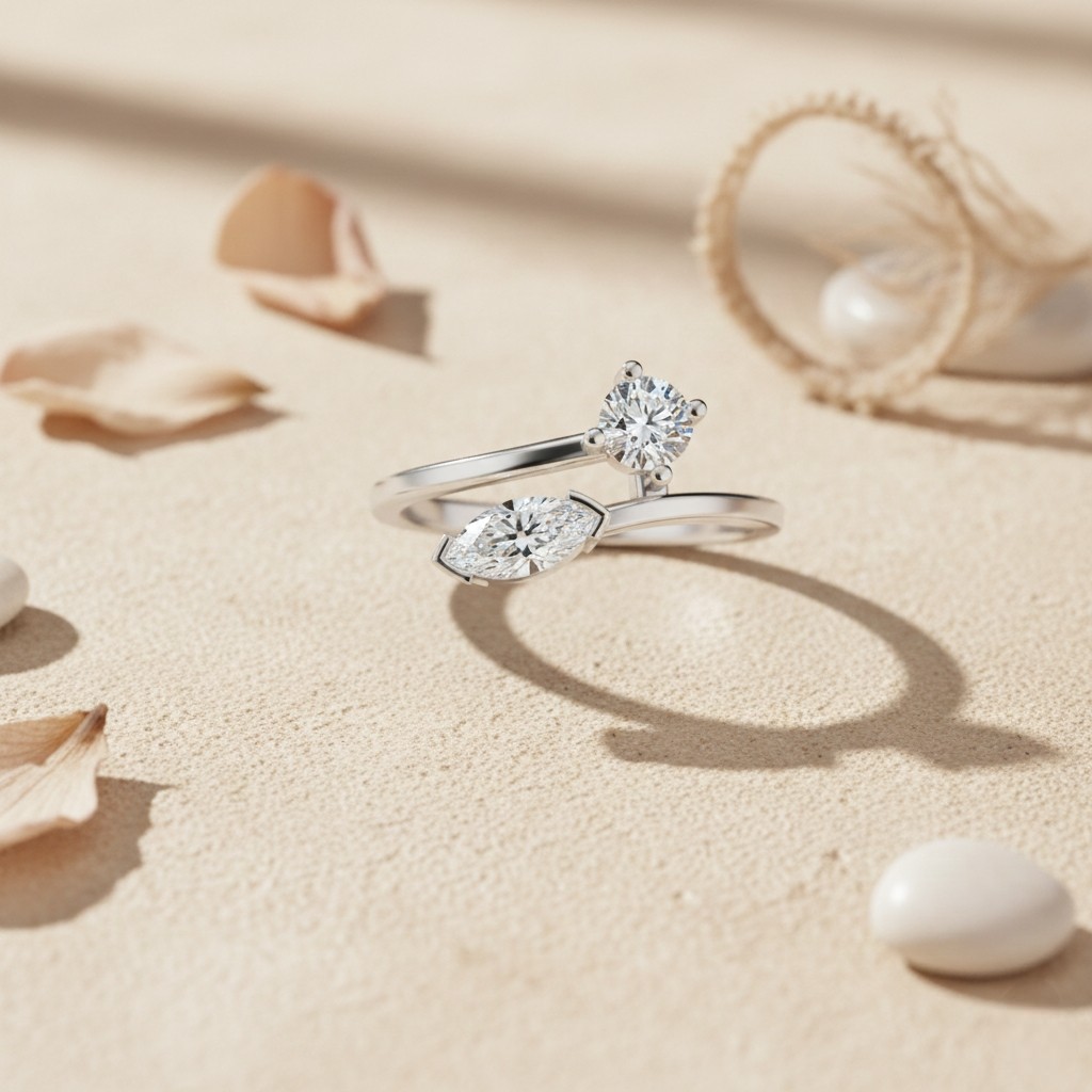 Moonlit Lab Diamond Silver Ring for Women (SRB-AG035)