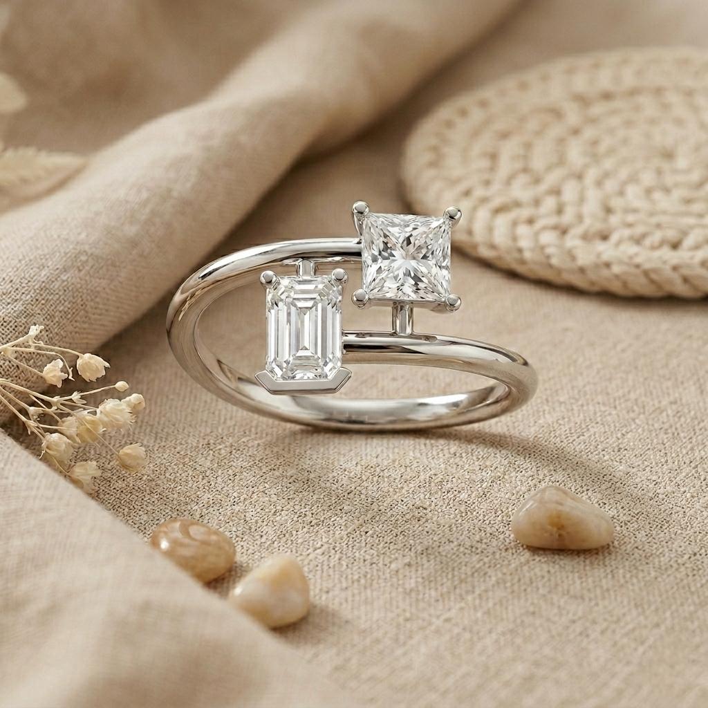 Cherished Lab Diamond Silver Ring for Women (SRB-AG033)