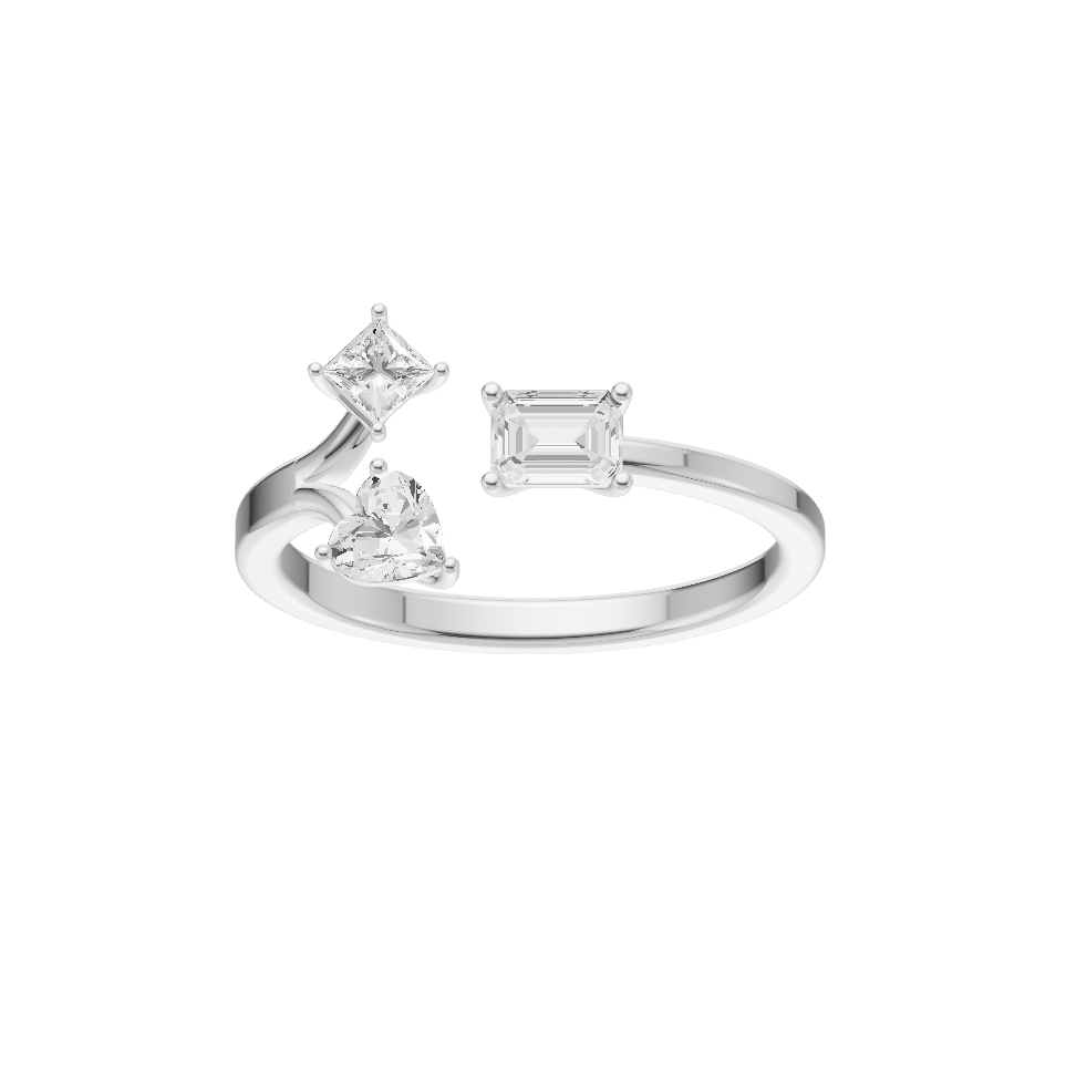 Gentle rise Lab Diamond Silver Ring for Women (SRB-AG049)