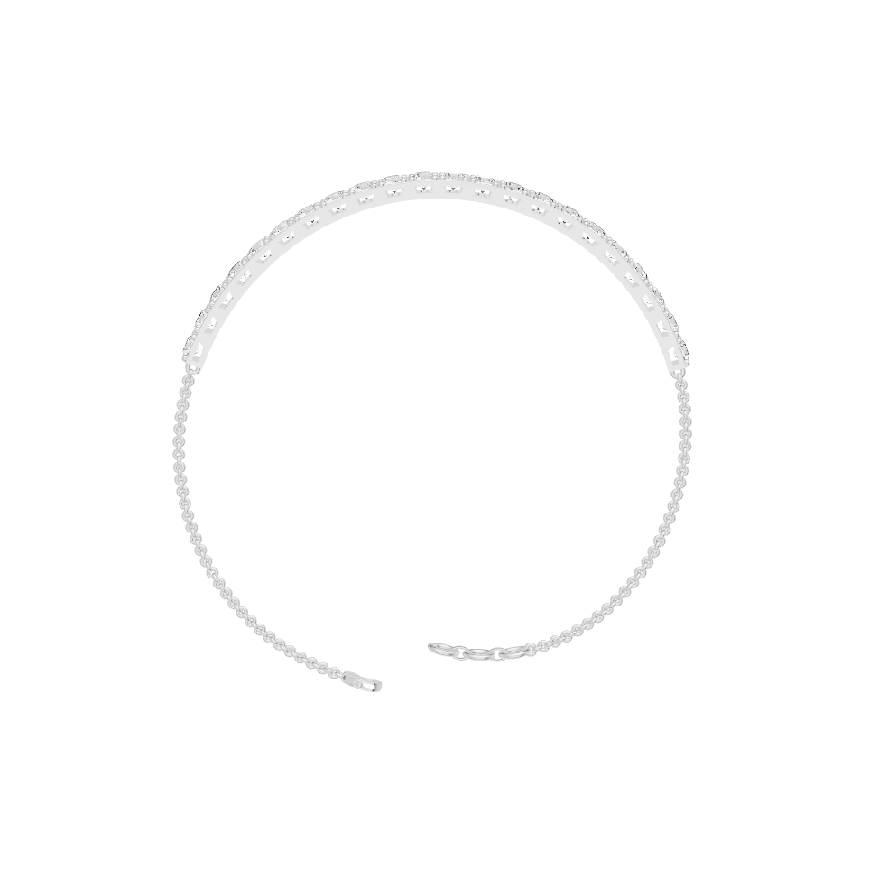 Elegant Modern Lab Diamond Silver Tennis Bracelet for Women (SBT-AG001)