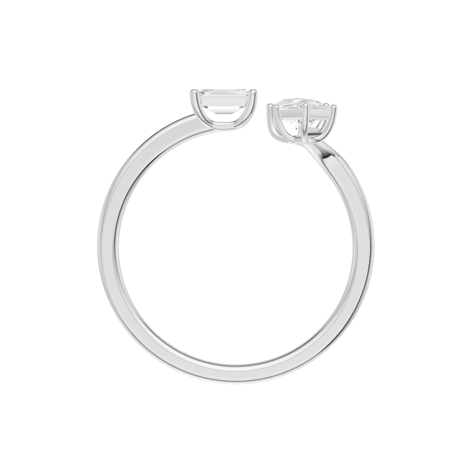 Gentle rise Lab Diamond Silver Ring for Women (SRB-AG049)