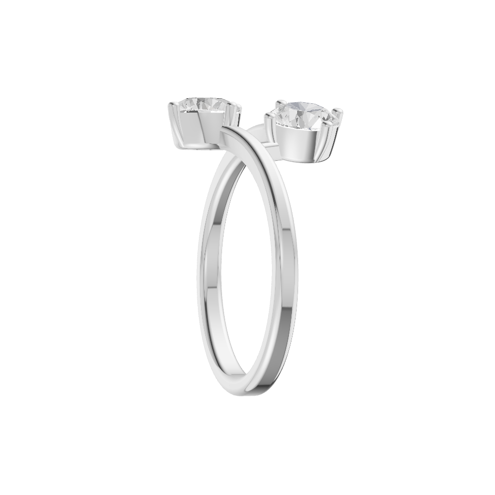 Frosted Lab Diamond Silver Ring for Women (SRB-AG037)