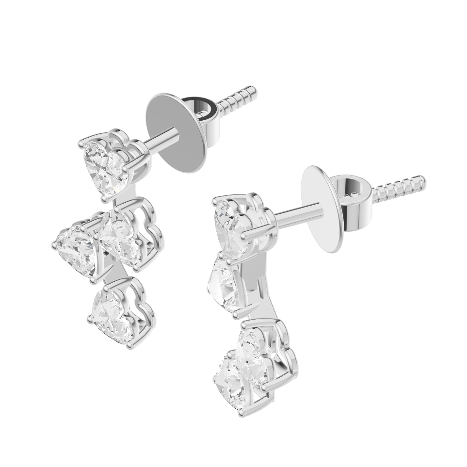 Regal Lab Diamond Silver Earring for Women (SED-AG001)