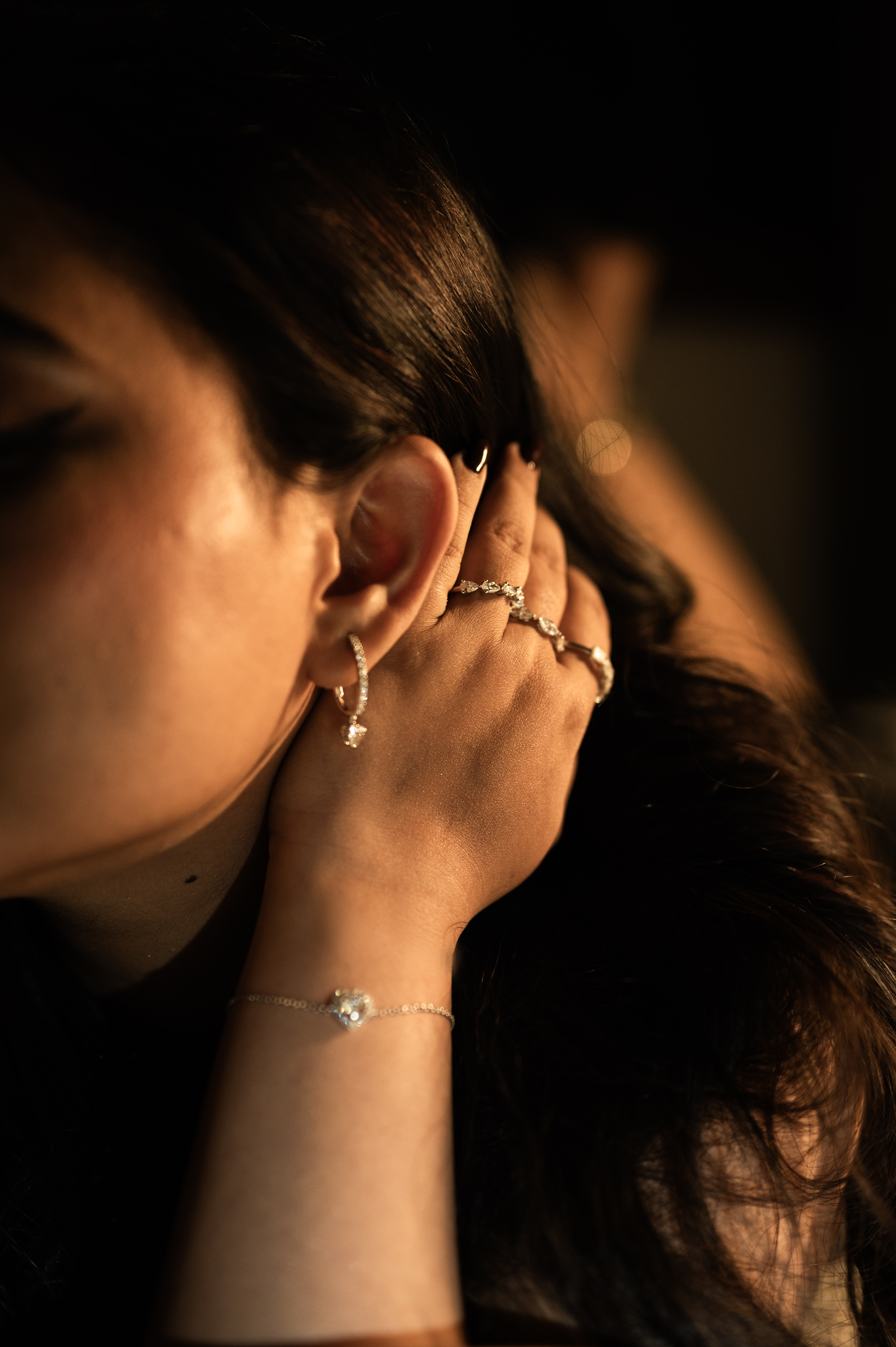 Pure bloom Lab Diamond Silver Ring for Women (SRB-AG043)