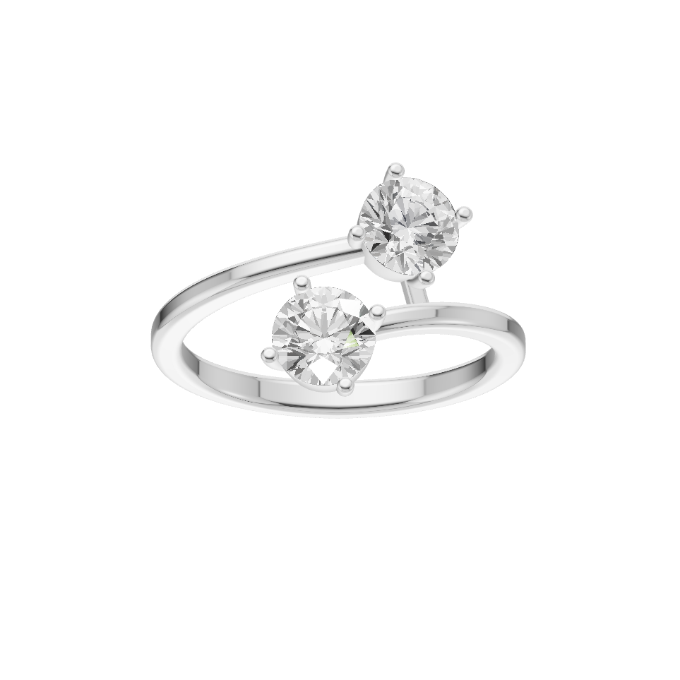 Frosted Lab Diamond Silver Ring for Women (SRB-AG037)