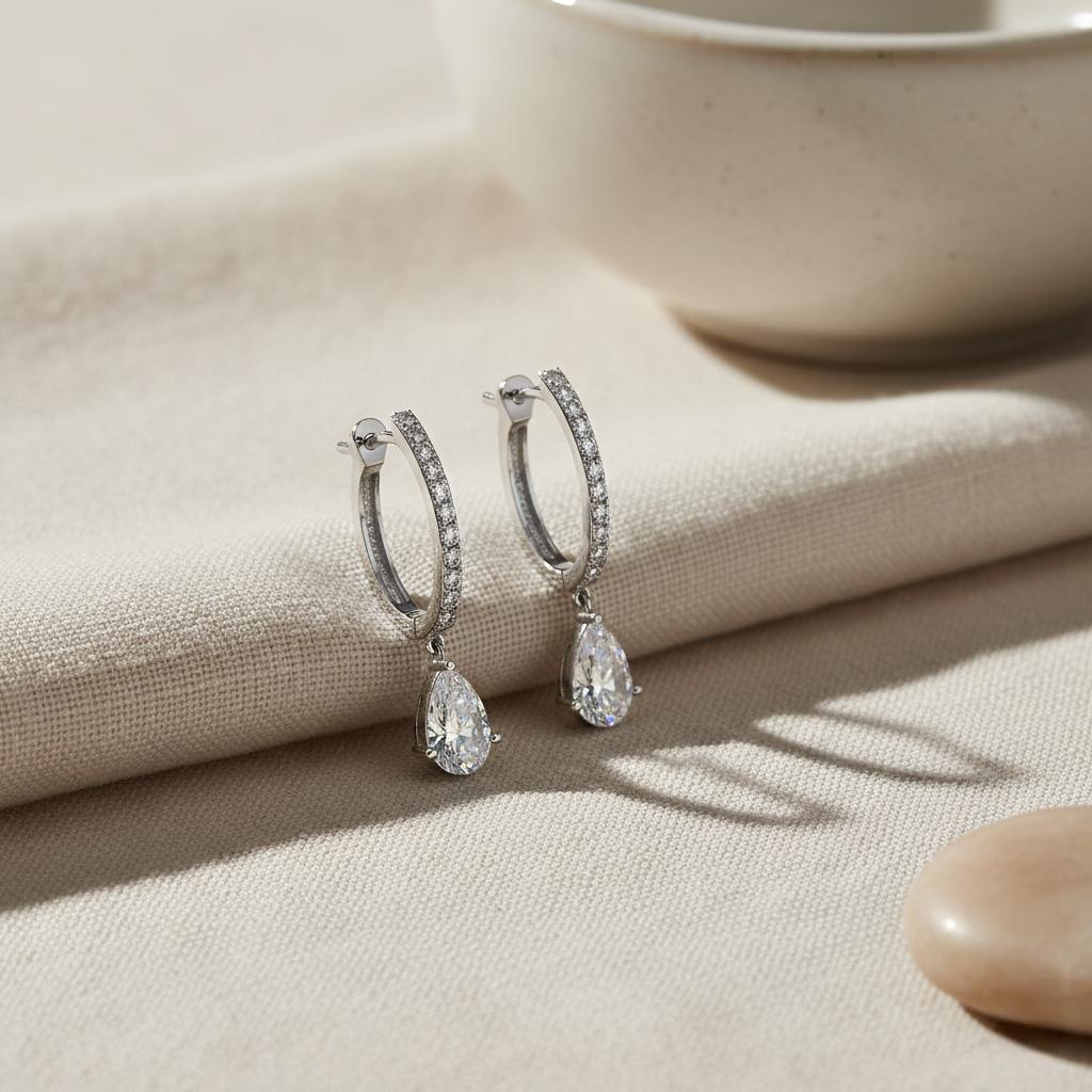 Celestial Spark Lab Diamond Silver Earring for Women (SEH-AG002)