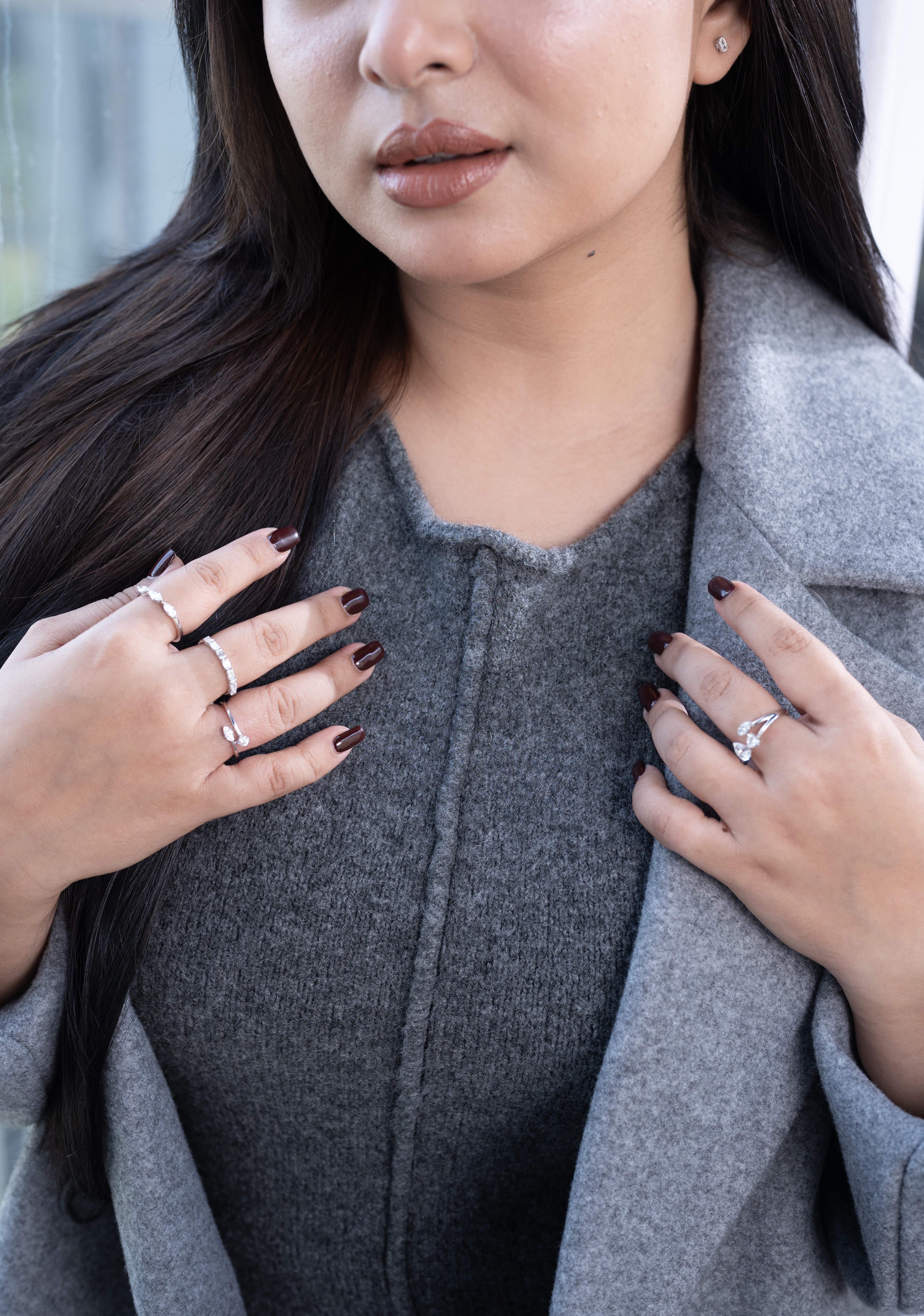 Moonlit Lab Diamond Silver Ring for Women (SRB-AG035)