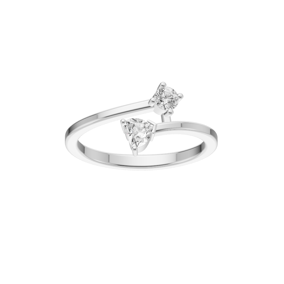 Purely elegant Lab Diamond Silver Ring for Women (SRB-AG034)