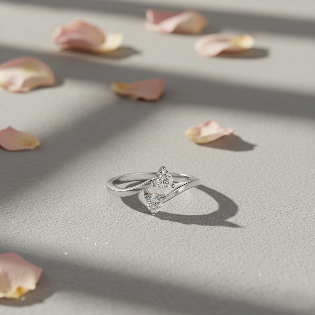 Purely elegant Lab Diamond Silver Ring for Women (SRB-AG034)