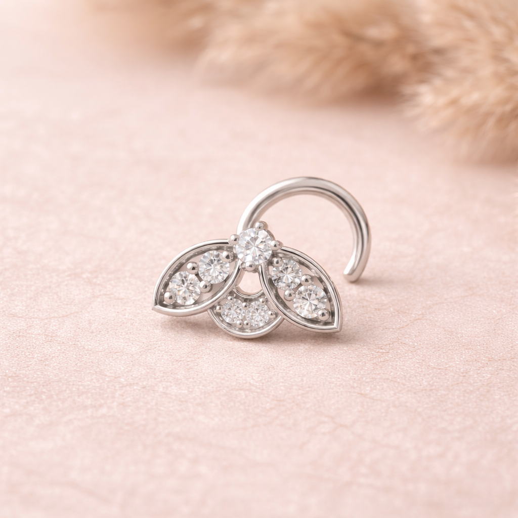 Floral Fantasy Lab Grown Diamond Nosepin  for Women (SNW-AG009)