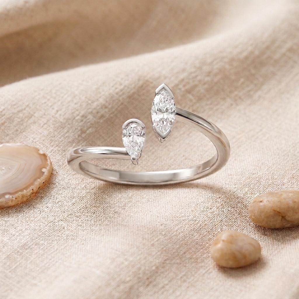 Classic modern Lab Diamond Silver Ring for Women (SRB-AG038)