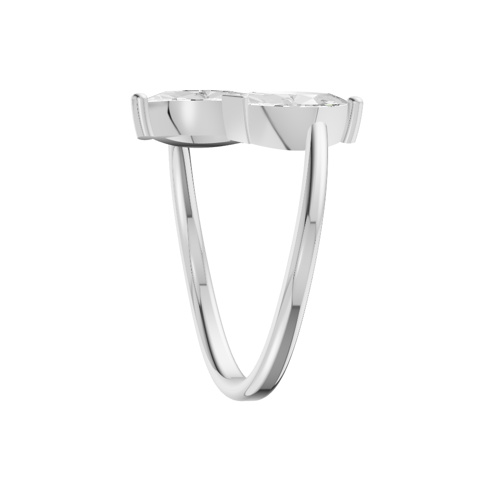 Sculpted Lab Diamond Silver Ring for Women (SRB-AG042)