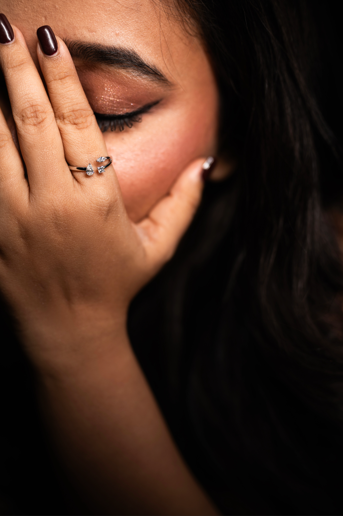 Crisp Formed Lab Diamond Silver Ring for Women (SRB-AG044)