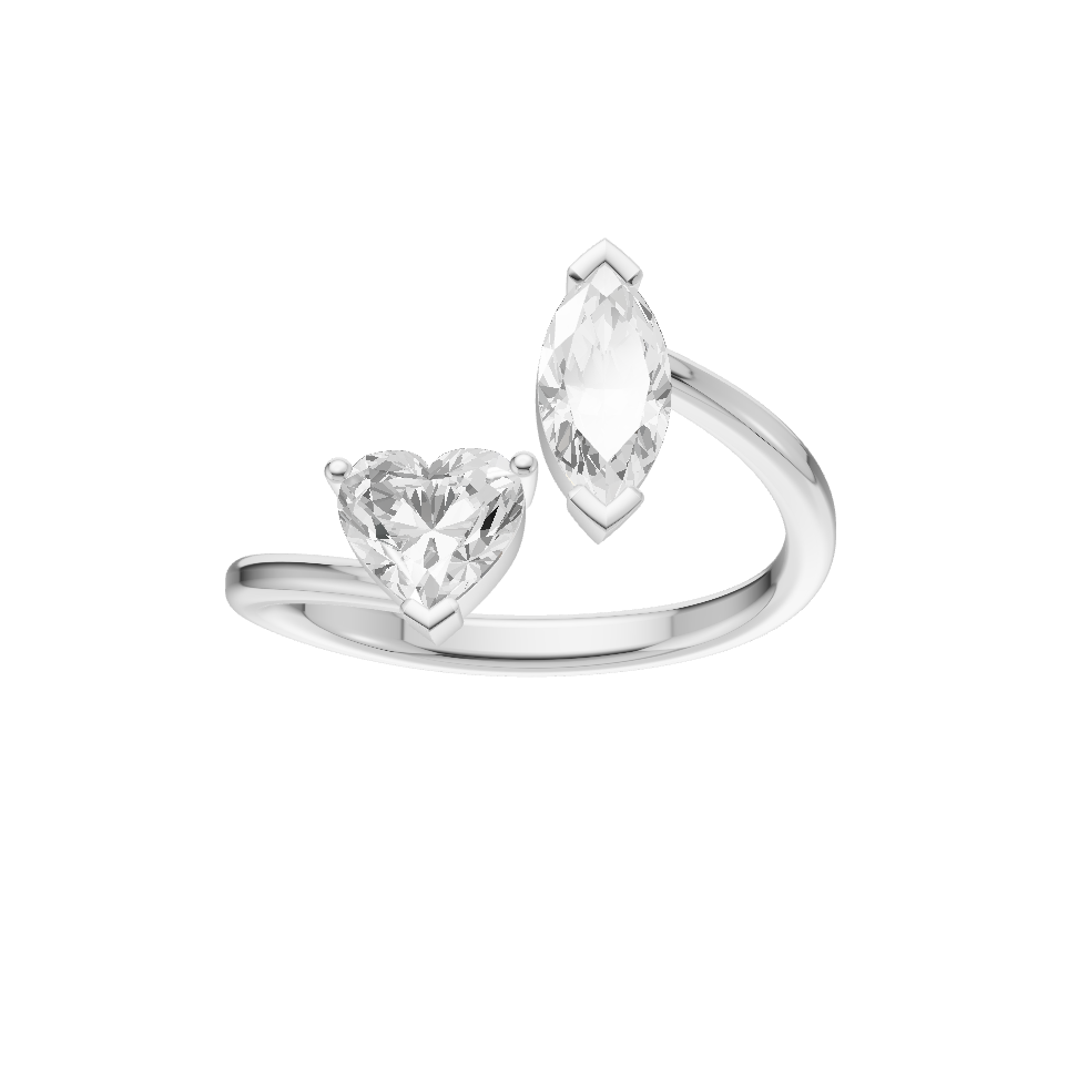 Lyrical Lab Diamond Silver Ring for Women