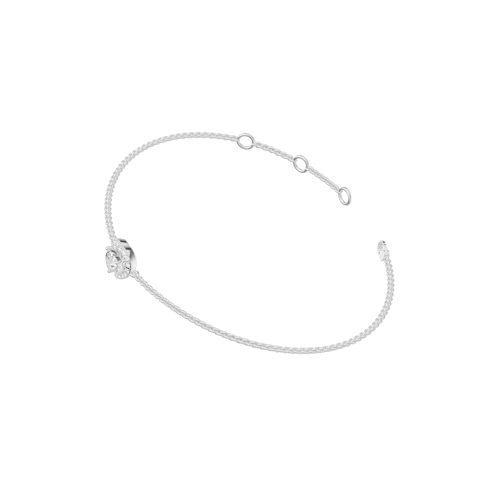 Sleek band Lab Diamond Silver Bracelet for Women (SBl-AG003)