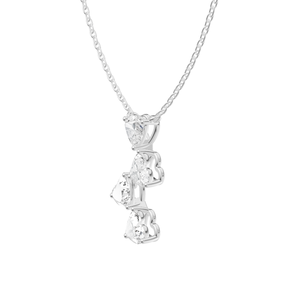 Heart Align Lab Diamond Silver Pendant for Women (SPC-AG001)